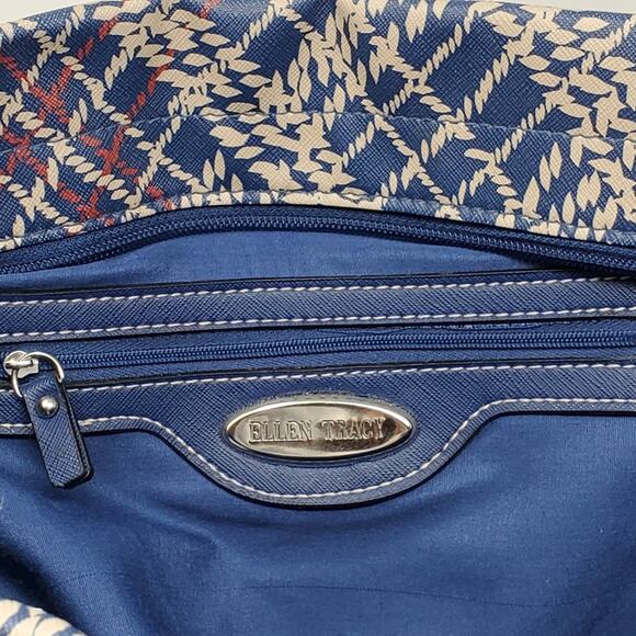 Ellen Tracy Blue patterned Bag 12"x3" - Picture 11 of 13